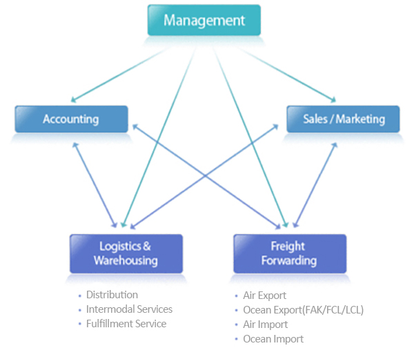 G&B International Logistics Organizational Structure Chart